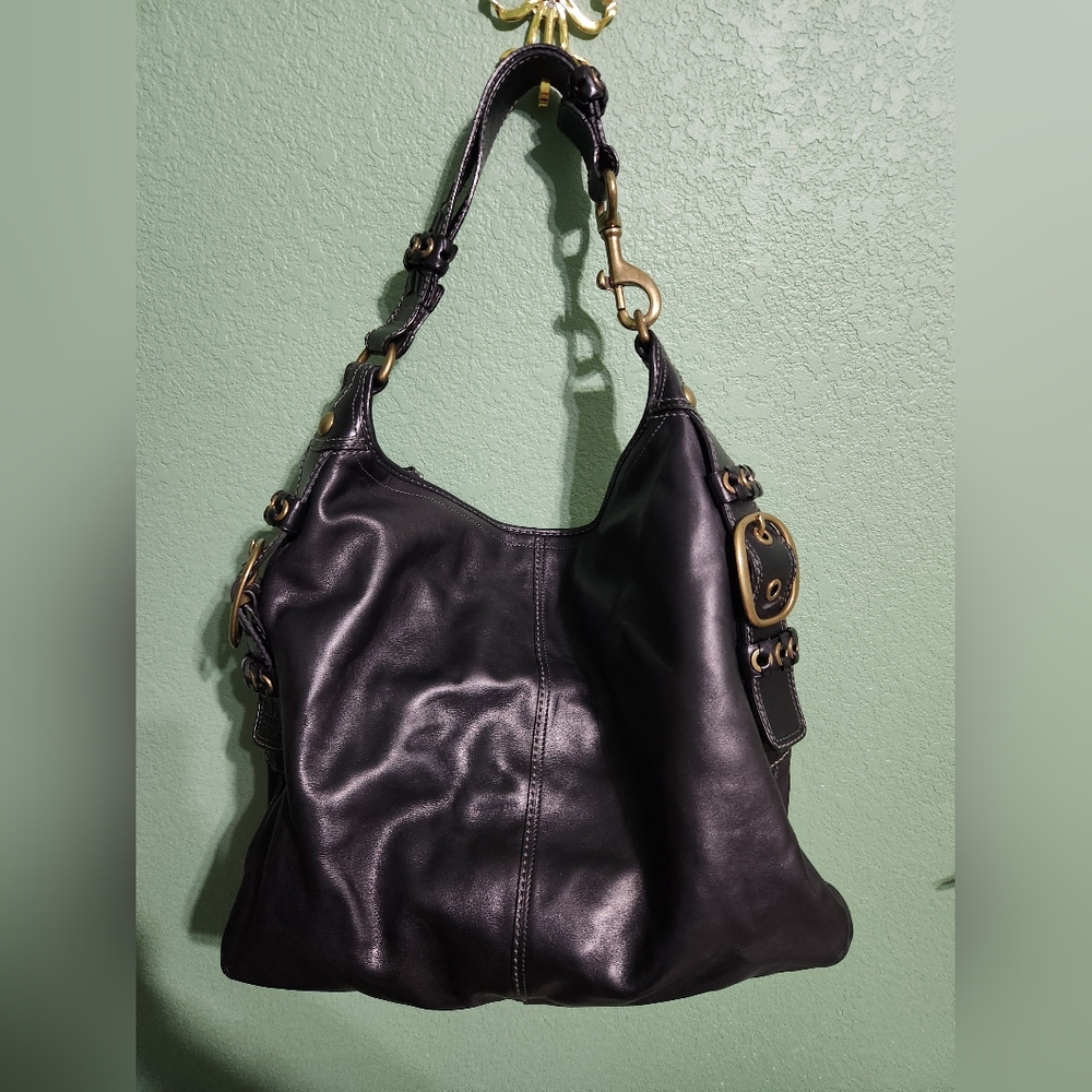 Coach Bleecker Felicia Slim Duffle XL Hobo Bag In Black